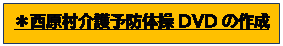 テキスト ボックス: ＊西原村介護予防体操DVDの作成